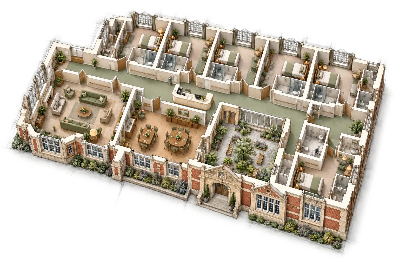 Care home conversion cutaway